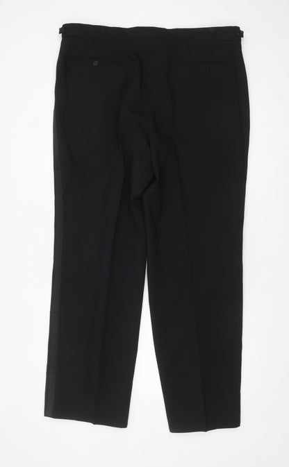 1860 Menswear Black Polyester Men's Dress Pants 40in Waist Regular Fit