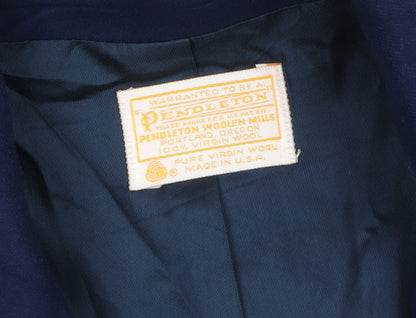 Pendleton Women's Blue Pure Wool Single-Breasted Blazer Size 14