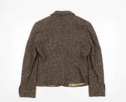 Steilmann Womens Brown Tweed Wool Blend Single-Breasted Blazer UK 10