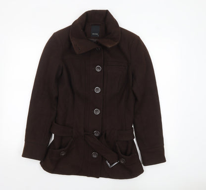 Vero Moda Women's Brown Wool Blend Mid-Length Coat M