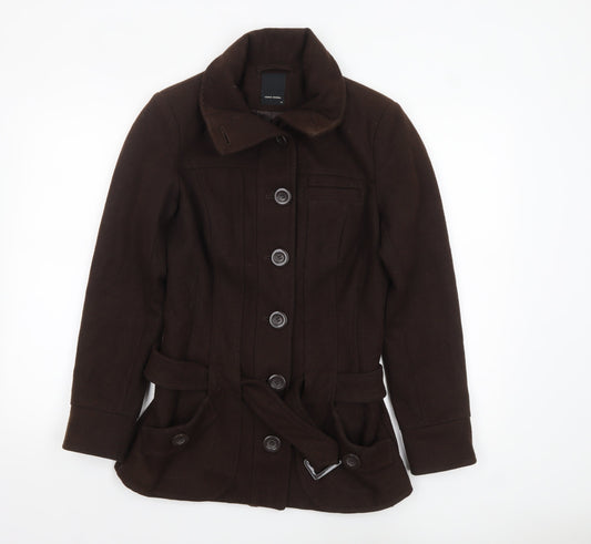 Vero Moda Women's Brown Wool Blend Mid-Length Coat M
