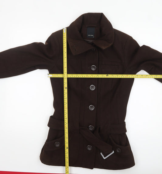 Vero Moda Women's Brown Wool Blend Mid-Length Coat M