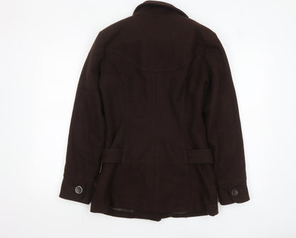 Vero Moda Women's Brown Wool Blend Mid-Length Coat M