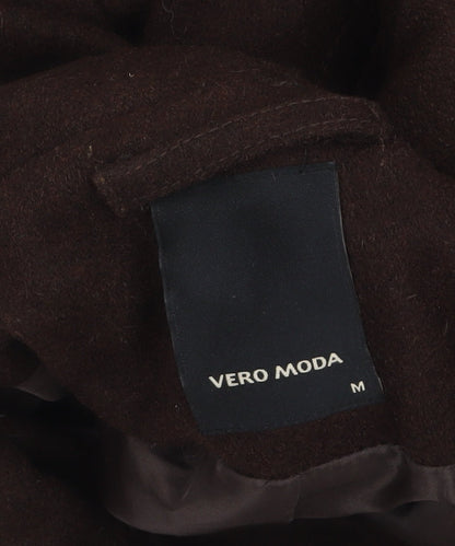 Vero Moda Women's Brown Wool Blend Mid-Length Coat M