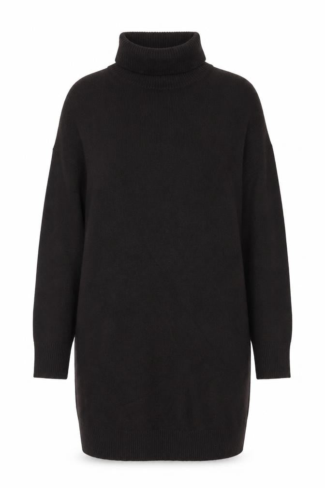 Marks and Spencer Women Brown Roll Neck Tunic Jumper Size M