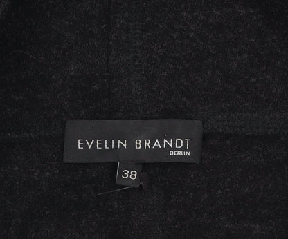 Evelin Brandt Women Black Wool Cardigan Size 12 Relaxed Fit