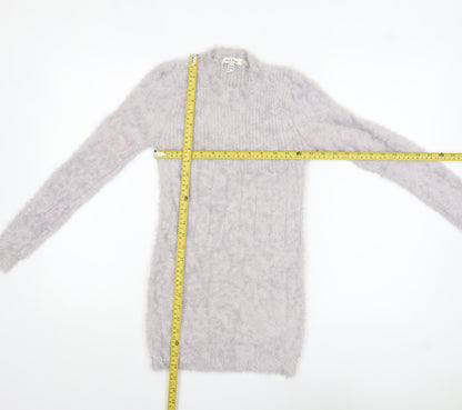 Wild Flower Women’s Grey Fuzzy Knit Long Sleeve Pullover Jumper S