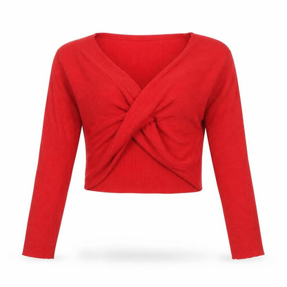 Womens UK Size L Pull&Bear Red Cropped Blouse