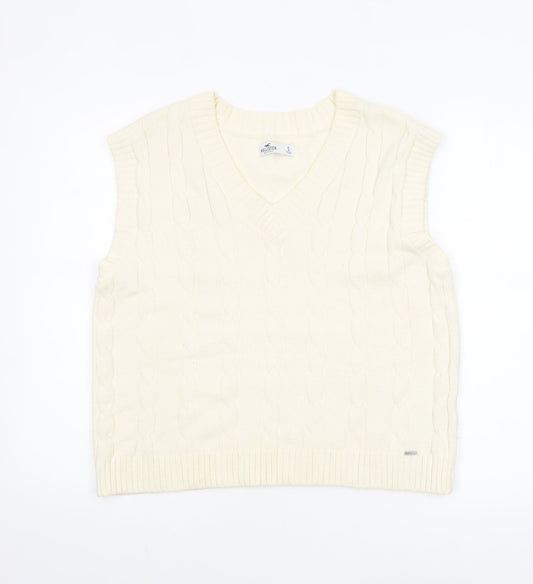 Womens UK Size S Hollister Ivory Vest Jumper