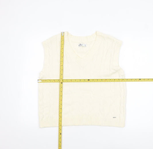 Womens UK Size S Hollister Ivory Vest Jumper
