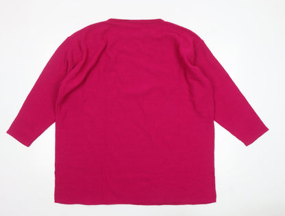 Womens UK Size 24/26 Damart Pink Pullover Jumper