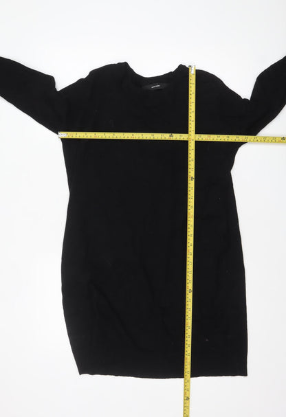 Vero Moda Women’s Black Knit Jumper Dress Size M Long Sleeve