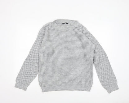 Womens UK Size M Boohoo Grey Pullover Jumper