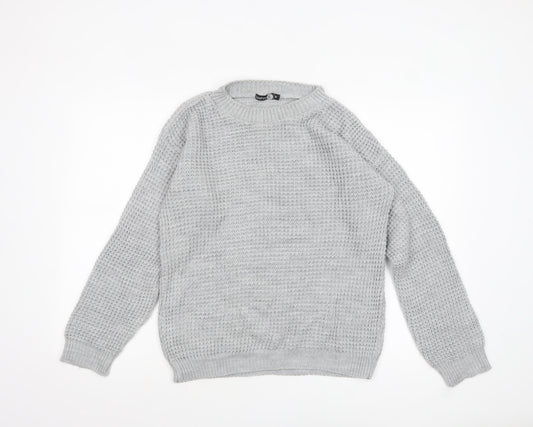 Womens UK Size M Boohoo Grey Pullover Jumper