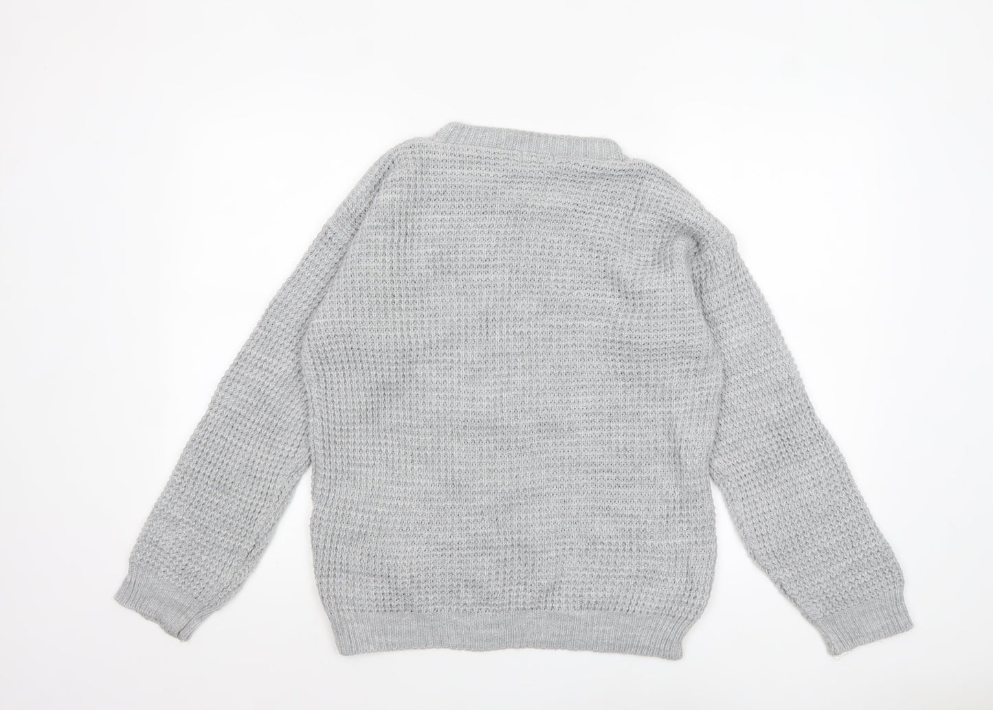 Womens UK Size M Boohoo Grey Pullover Jumper