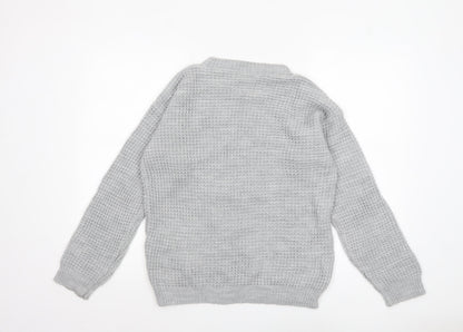 Womens UK Size M Boohoo Grey Pullover Jumper