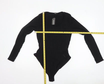 Womens UK Size L Boohoo One-Piece Black Bodysuit