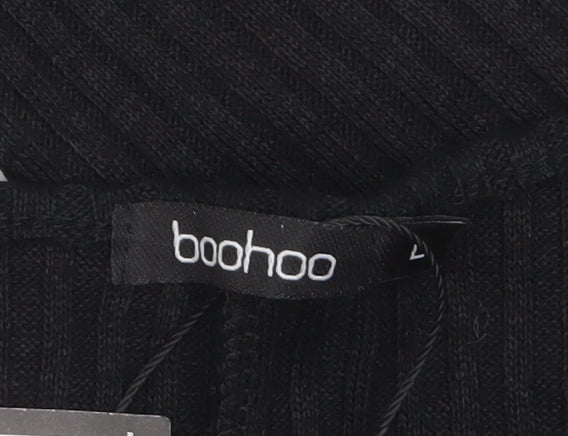 Womens UK Size L Boohoo One-Piece Black Bodysuit