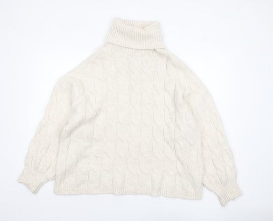 Womens UK Size 12 Stradivarius Ivory Pullover Jumper
