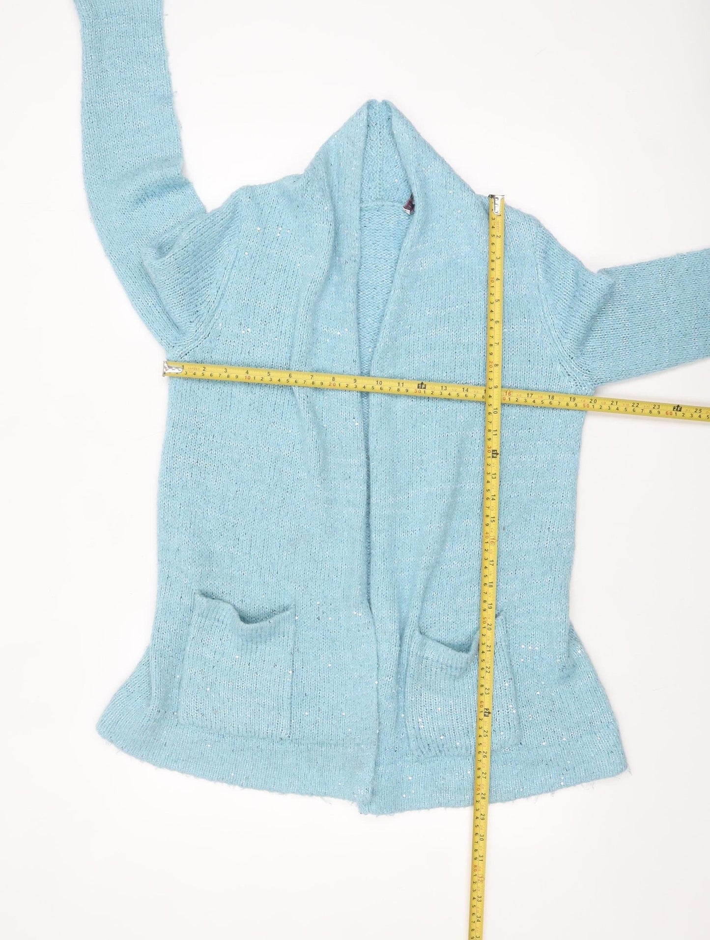 Womens UK Size M Isaac Mizrahi Live Blue Cardigan Jumper