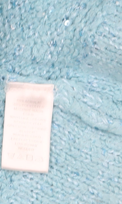 Womens UK Size M Isaac Mizrahi Live Blue Cardigan Jumper