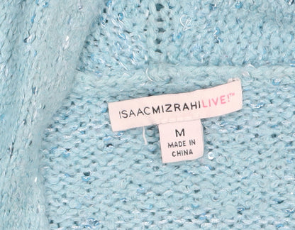 Womens UK Size M Isaac Mizrahi Live Blue Cardigan Jumper