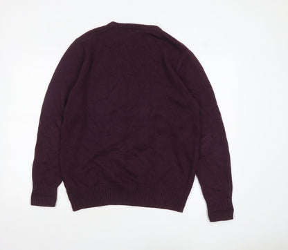 Firetrap Men's Purple Cotton Crew Neck Jumper Size L