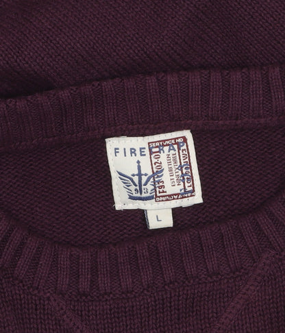 Firetrap Men's Purple Cotton Crew Neck Jumper Size L
