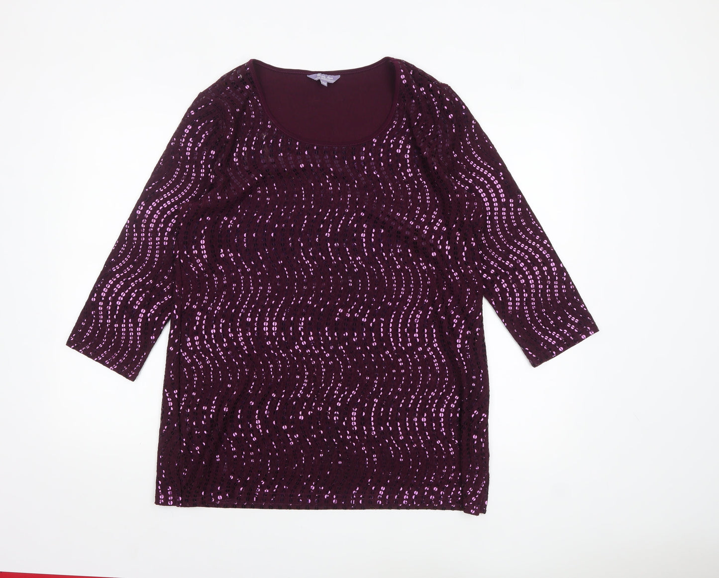Womens UK Size 14/16 Michele Hope Purple Tunic Blouse