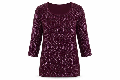 Womens UK Size 14/16 Michele Hope Purple Tunic Blouse