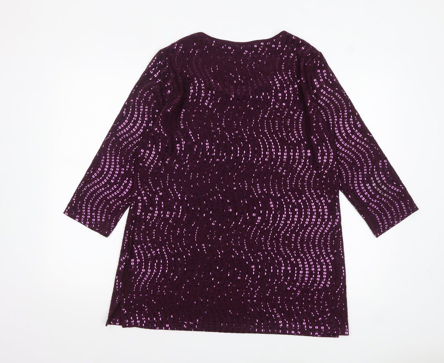Womens UK Size 14/16 Michele Hope Purple Tunic Blouse