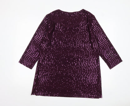 Womens UK Size 14/16 Michele Hope Purple Tunic Blouse
