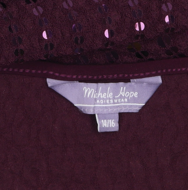 Womens UK Size 14/16 Michele Hope Purple Tunic Blouse