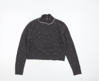 Womens UK Size S Zara Grey Pullover Jumper