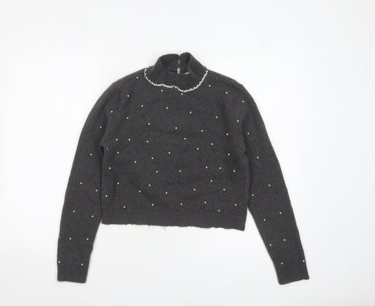 Womens UK Size S Zara Grey Pullover Jumper