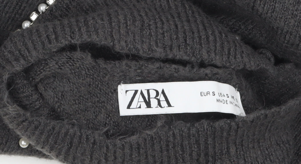Womens UK Size S Zara Grey Pullover Jumper