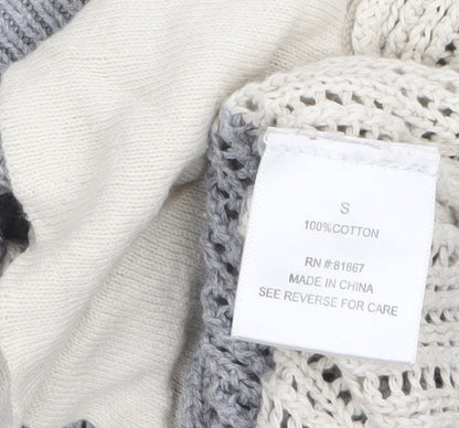 U.S. Polo Assn. Women’s Grey Striped Hooded Knit Cardigan S