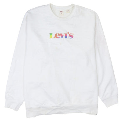 Mens UK Size 2XL Levi's White Pullover Sweatshirt