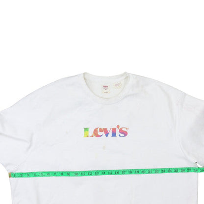 Mens UK Size 2XL Levi's White Pullover Sweatshirt