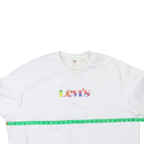 Mens UK Size 2XL Levi's White Pullover Sweatshirt