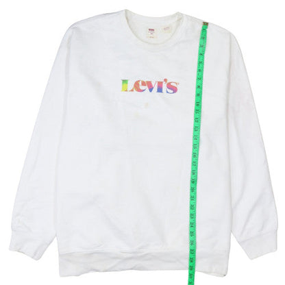 Mens UK Size 2XL Levi's White Pullover Sweatshirt