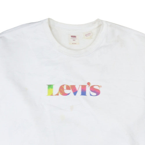 Mens UK Size 2XL Levi's White Pullover Sweatshirt
