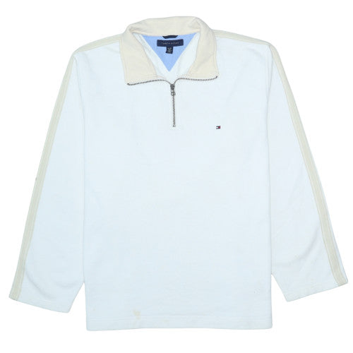 Mens UK Size XL Tommy Hilfiger White Henley Sweatshirt