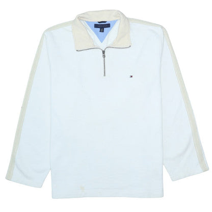 Mens UK Size XL Tommy Hilfiger White Henley Sweatshirt