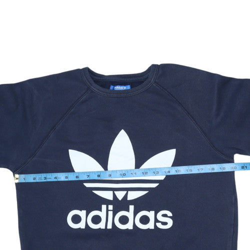 Mens UK Size S adidas Blue Pullover Sweatshirt
