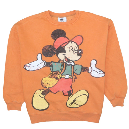 Womens UK Size 10/12 Disney Orange Pullover Sweatshirt