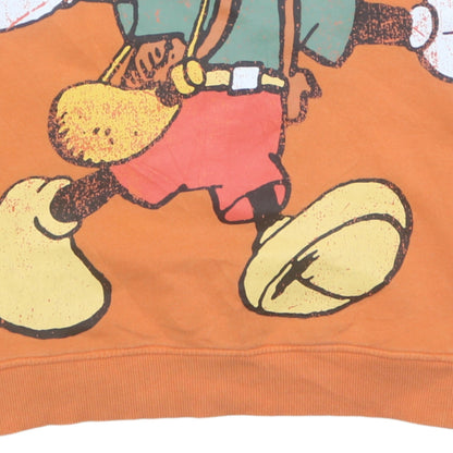 Womens UK Size 10/12 Disney Orange Pullover Sweatshirt