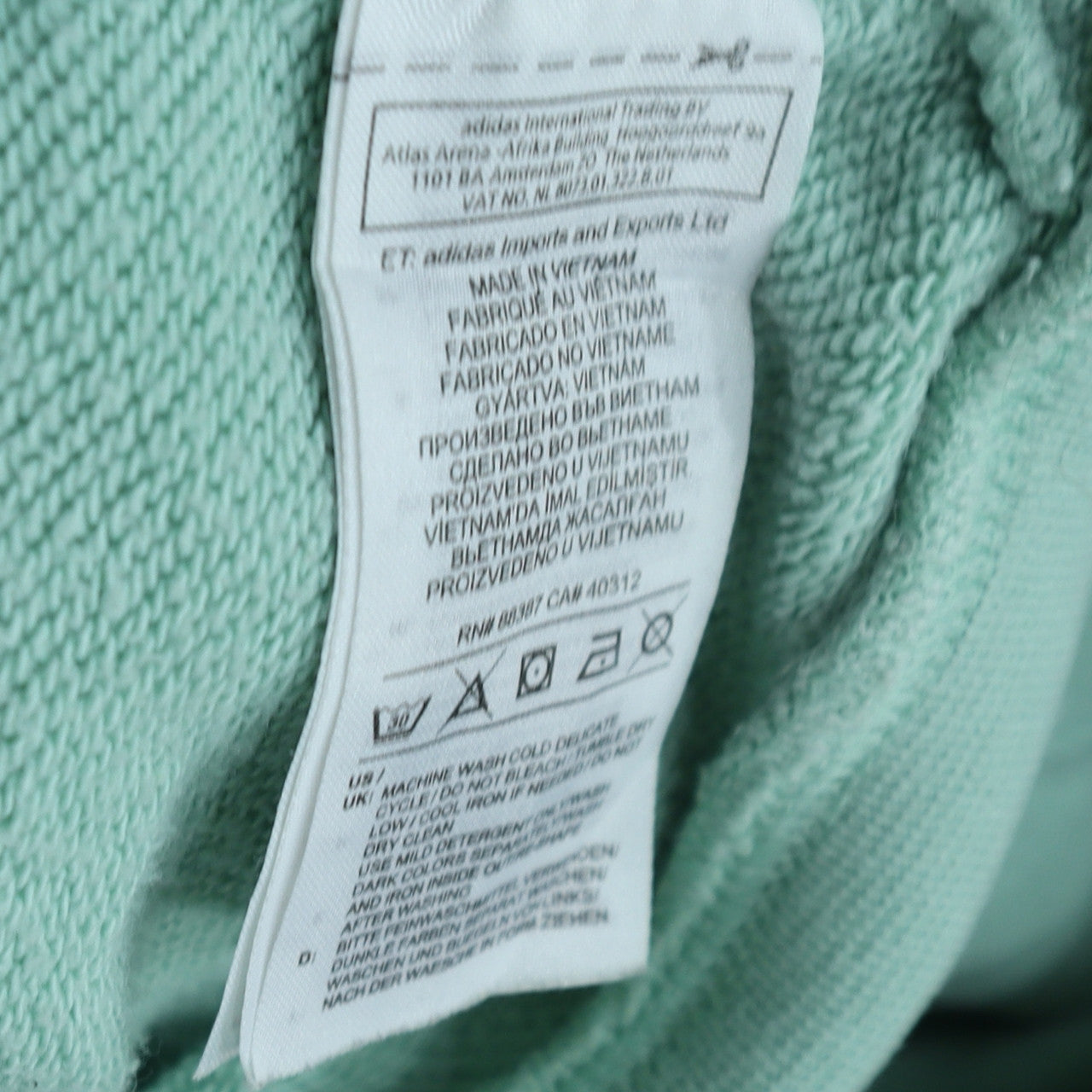 Womens UK Size 10 adidas Green Pullover Hoodie