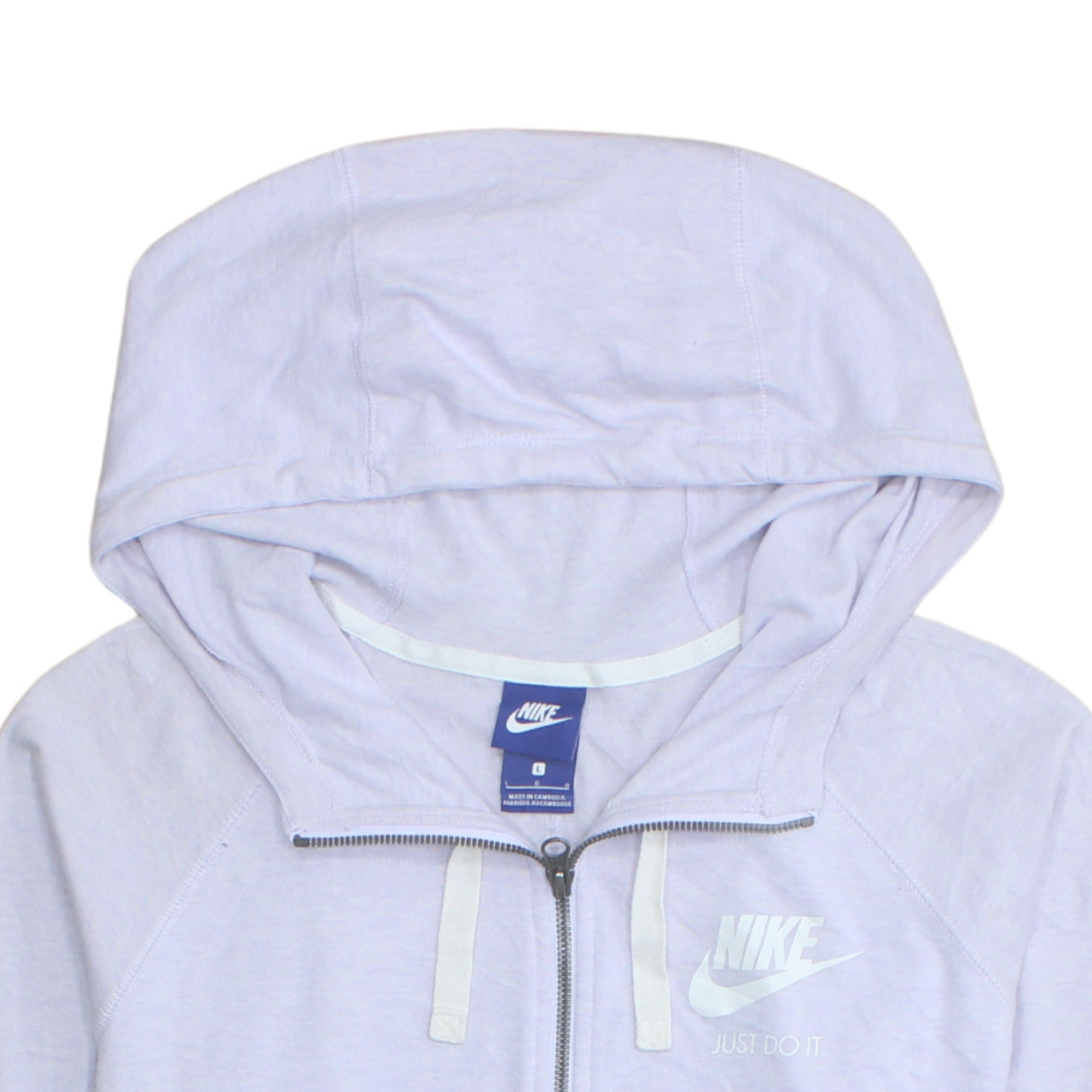 Womens UK Size L Nike Grey Full Zip Hoodie