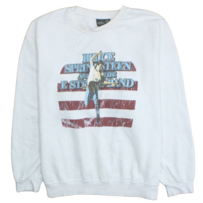 Womens UK Size L Bruce Springsteen White Pullover Sweatshirt